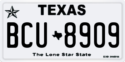TX license plate BCU8909
