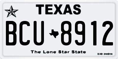 TX license plate BCU8912
