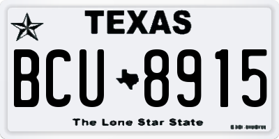 TX license plate BCU8915
