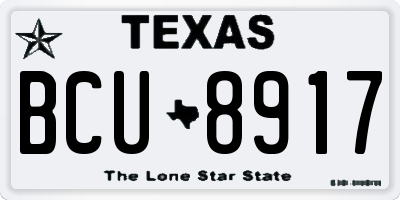 TX license plate BCU8917