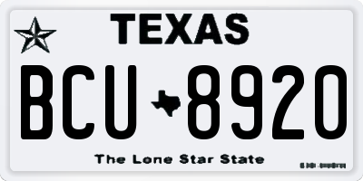 TX license plate BCU8920