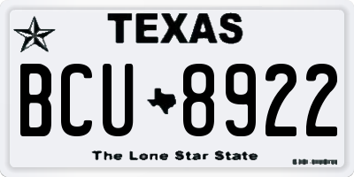 TX license plate BCU8922
