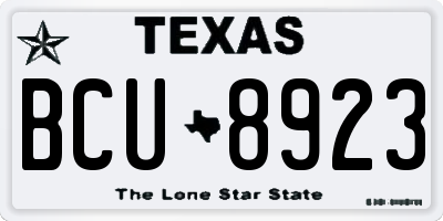 TX license plate BCU8923