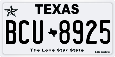 TX license plate BCU8925
