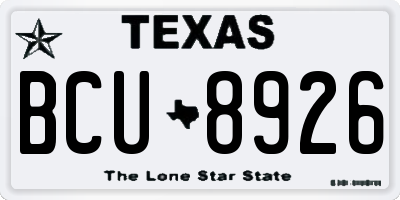 TX license plate BCU8926