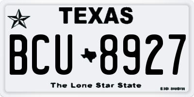 TX license plate BCU8927