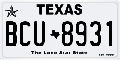 TX license plate BCU8931