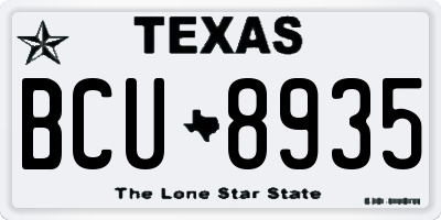 TX license plate BCU8935