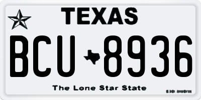 TX license plate BCU8936