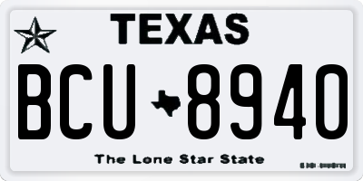 TX license plate BCU8940