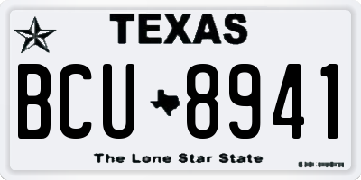 TX license plate BCU8941