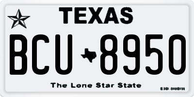 TX license plate BCU8950