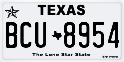 TX license plate BCU8954