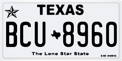 TX license plate BCU8960