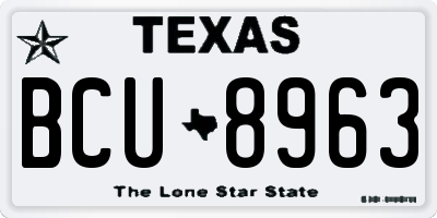 TX license plate BCU8963