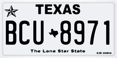 TX license plate BCU8971