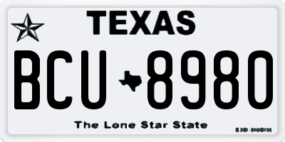 TX license plate BCU8980