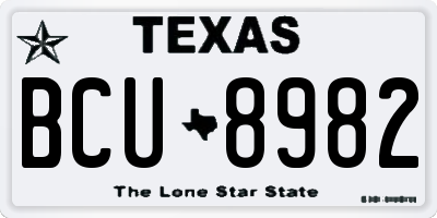 TX license plate BCU8982