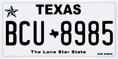 TX license plate BCU8985