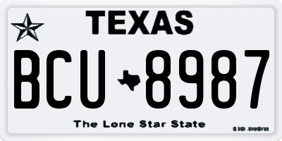TX license plate BCU8987