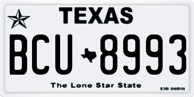 TX license plate BCU8993