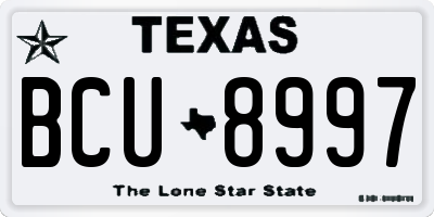 TX license plate BCU8997