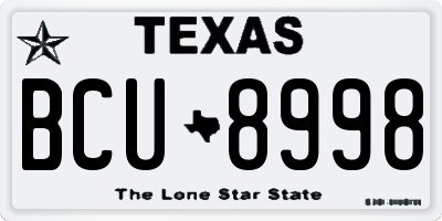 TX license plate BCU8998