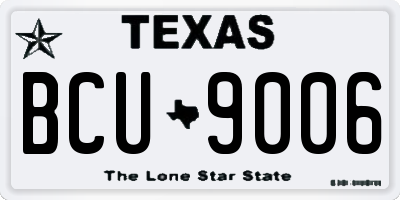 TX license plate BCU9006