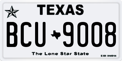 TX license plate BCU9008