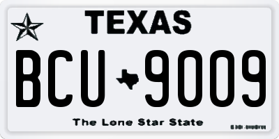 TX license plate BCU9009