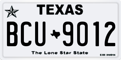 TX license plate BCU9012