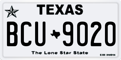 TX license plate BCU9020
