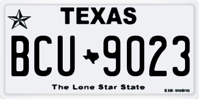 TX license plate BCU9023