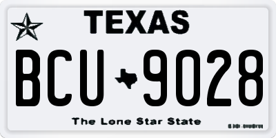 TX license plate BCU9028