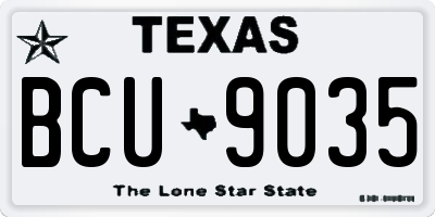 TX license plate BCU9035