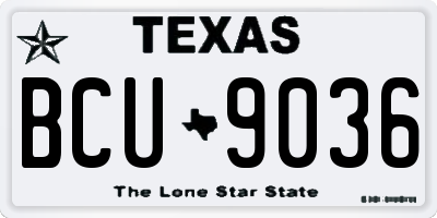 TX license plate BCU9036