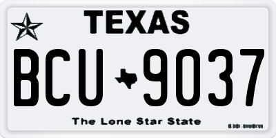 TX license plate BCU9037