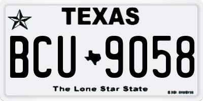 TX license plate BCU9058