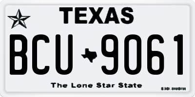 TX license plate BCU9061