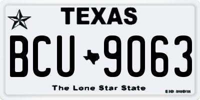 TX license plate BCU9063