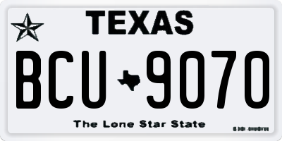 TX license plate BCU9070
