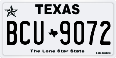 TX license plate BCU9072