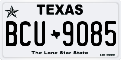 TX license plate BCU9085