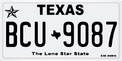 TX license plate BCU9087