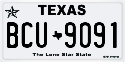 TX license plate BCU9091
