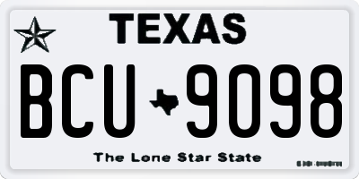 TX license plate BCU9098