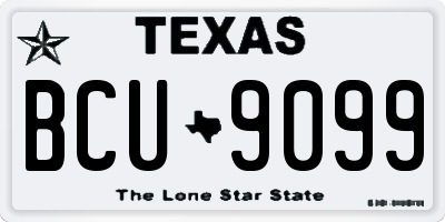 TX license plate BCU9099