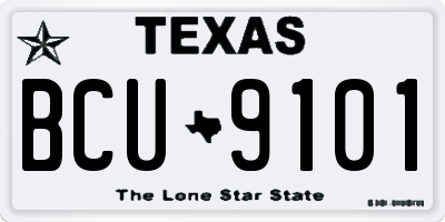 TX license plate BCU9101