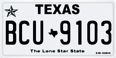 TX license plate BCU9103