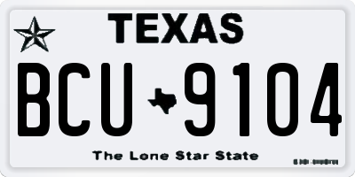 TX license plate BCU9104